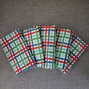 NWOT Create It Holiday Snow Check Fabric 5 Fat Quarters 18"x22" Each 100% Cotton